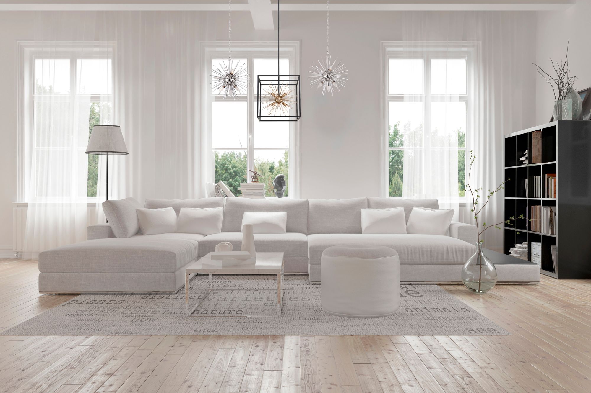 Image 3 Cirrus; 8 Light; Chandelier; Polished Nickel Finish with Glass Rods more views