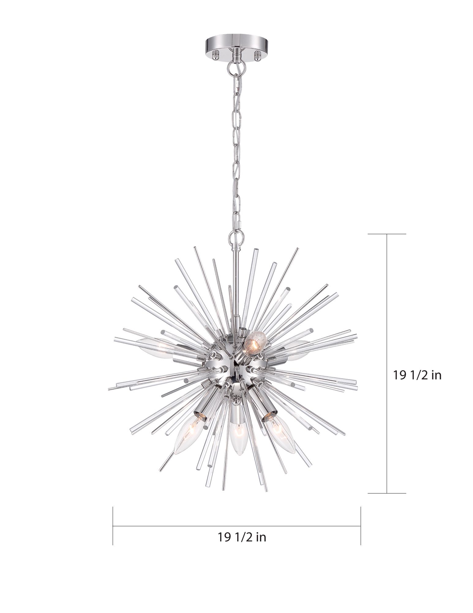 Image 4 Cirrus; 8 Light; Chandelier; Polished Nickel Finish with Glass Rods more views