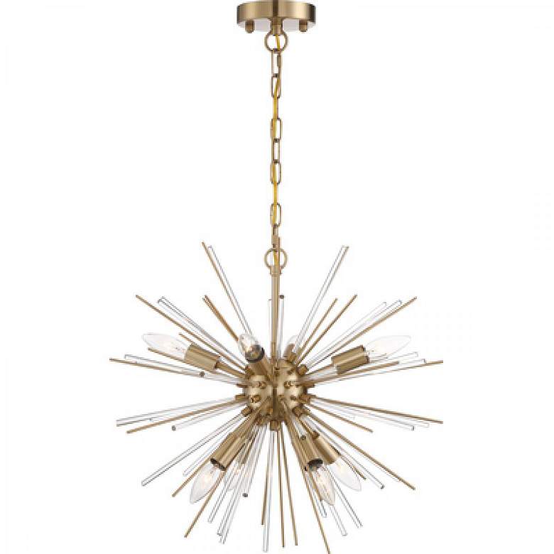 Image 2 Cirrus; 8 Light; Chandelier; Vintage Brass Finish with Glass Rods more views