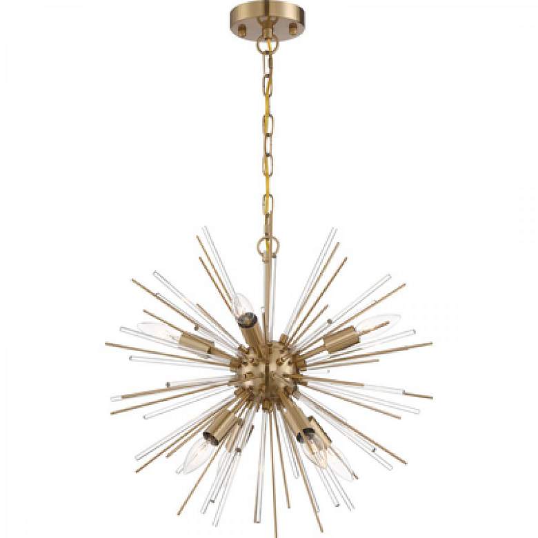 Image 3 Cirrus; 8 Light; Chandelier; Vintage Brass Finish with Glass Rods more views
