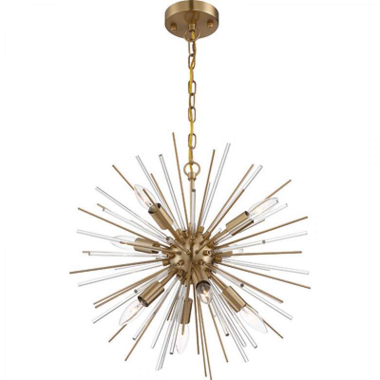 Image 4 Cirrus; 8 Light; Chandelier; Vintage Brass Finish with Glass Rods more views