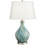 2_Cirrus Art Glass Vase Accent Table Lamp with Table Top Dimmer