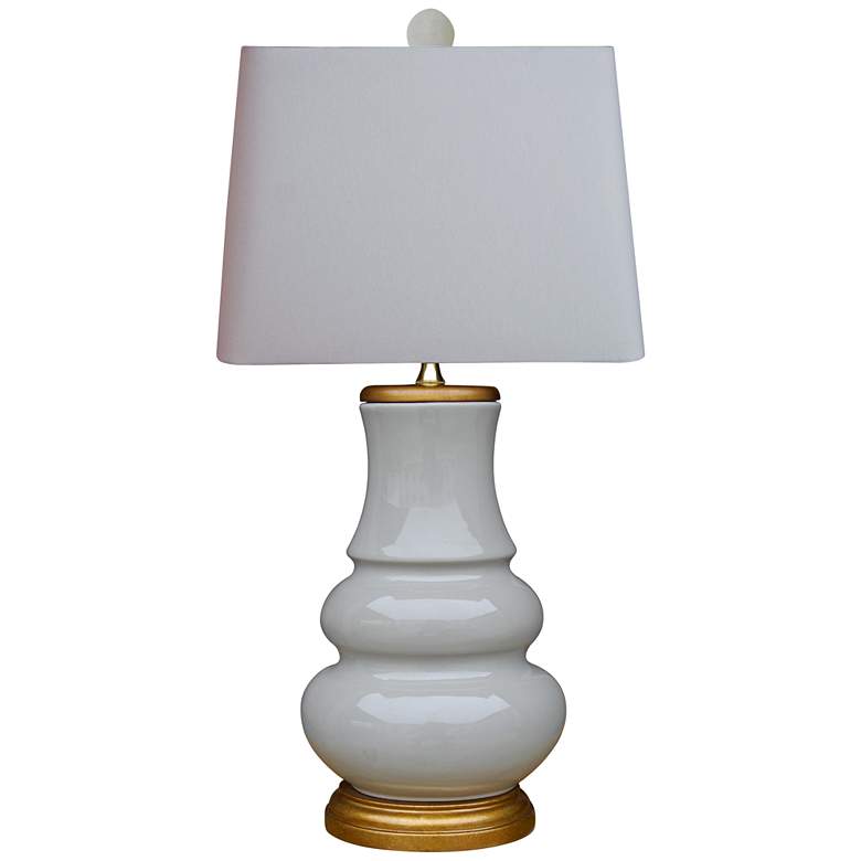 Image 1 Cirrus Light Gray Double-Gourd Porcelain Table Lamp