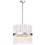 Citadel 12-Light 18 In Sleek Polished Nickel Banded Crystal Drum Chandelier