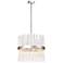 Citadel 12-Light 18 In Sleek Polished Nickel Banded Crystal Drum Chandelier
