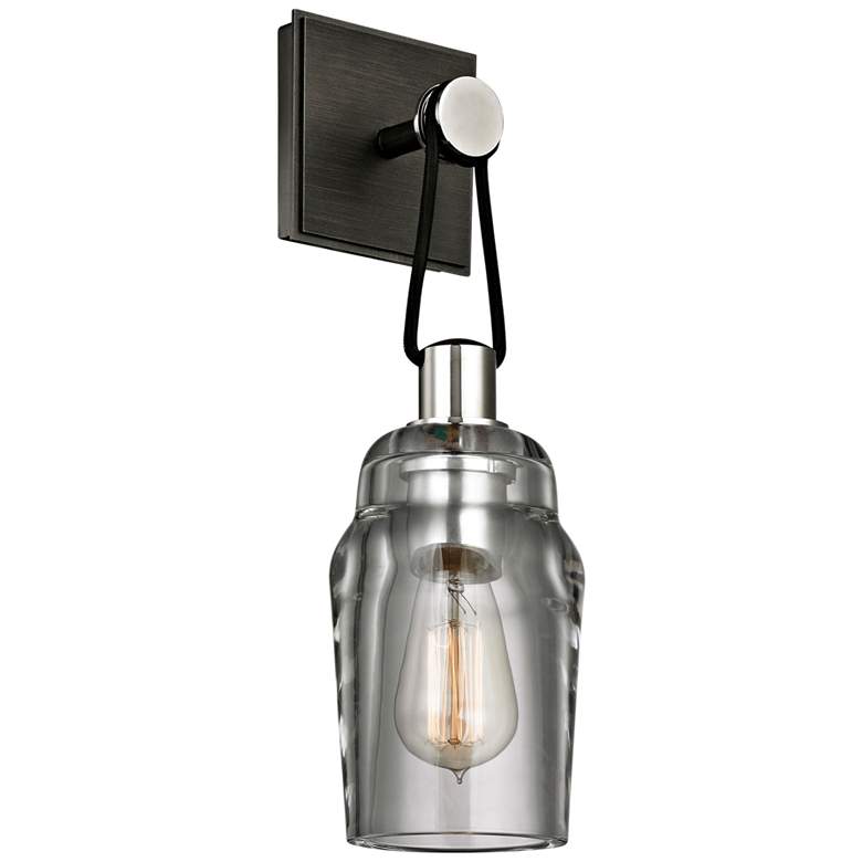 Citizen 16 1/4 inchH Graphite and Polished Nickel Wall Sconce