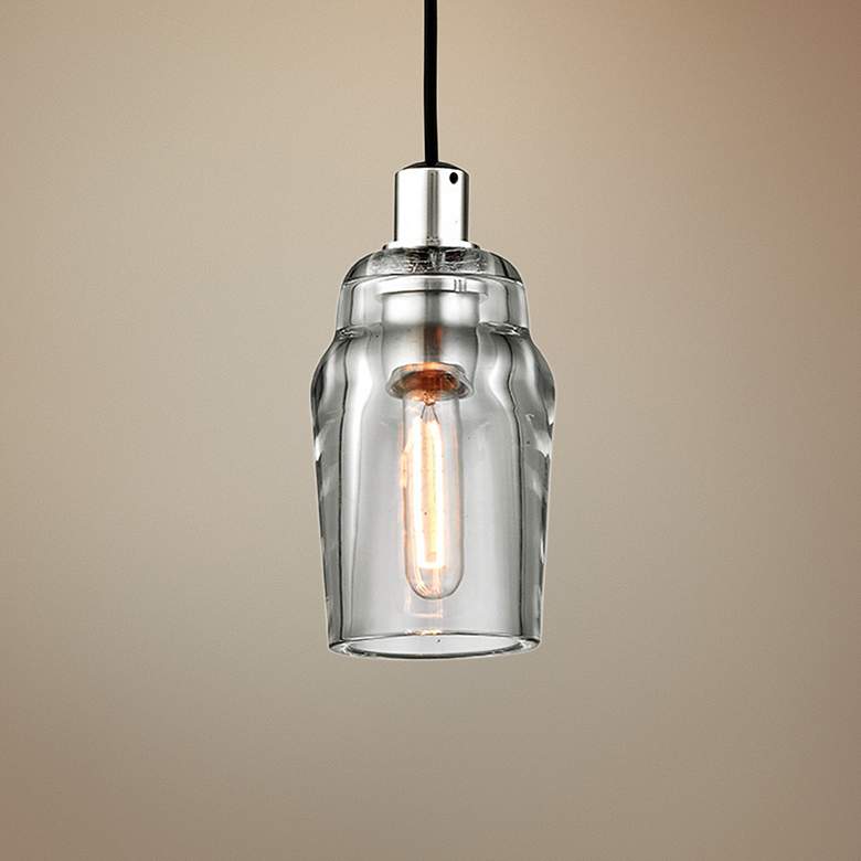 Image 1 Citizen 4 3/4"W Graphite and Polished Nickel Mini Pendant