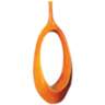 Citrano Orange 22" High Open Oval Ring Ceramic Vase