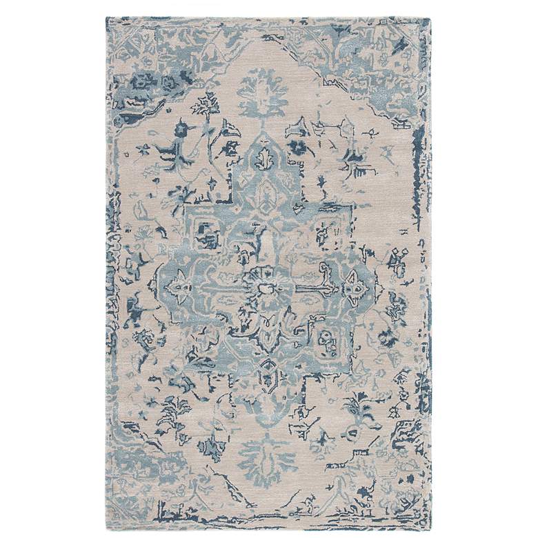 Image 2 Citrine Sasha CIT03 5&#39;x8&#39; Beige Blue Medallion Wool Area Rug