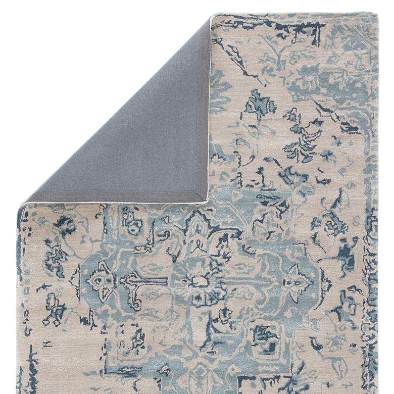 Image 4 Citrine Sasha CIT03 5'x8' Beige Blue Medallion Wool Area Rug more views