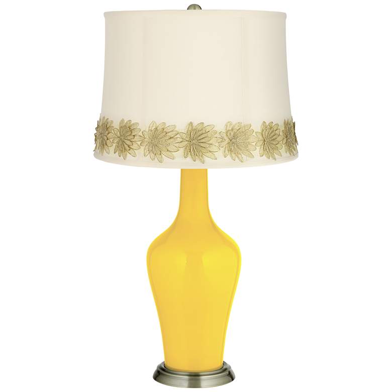Image 1 Citrus Anya Table Lamp with Flower Applique Trim
