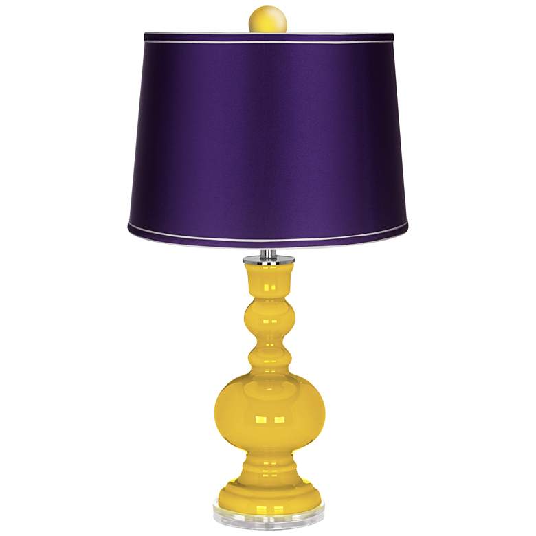 Image 1 Citrus Apothecary Lamp-Finial and Satin Purple Shade