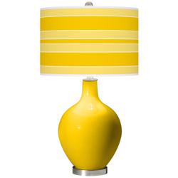 Citrus Bold Stripe Ovo Table Lamp