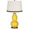 Citrus Double Gourd Table Lamp with Wave Braid Trim