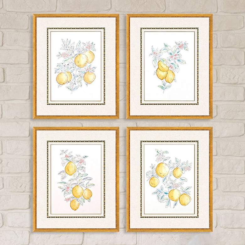 Image 2 Citrus Fresh 21" High 4-Piece Framed Wall Art Set