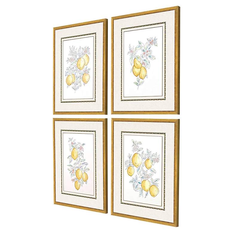 Image 5 Citrus Fresh 21" High 4-Piece Framed Wall Art Set more views