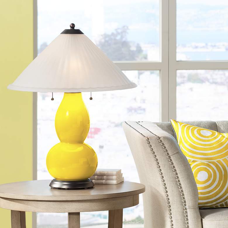 Image 1 Citrus Fulton Table Lamp with Fluted Glass Shade