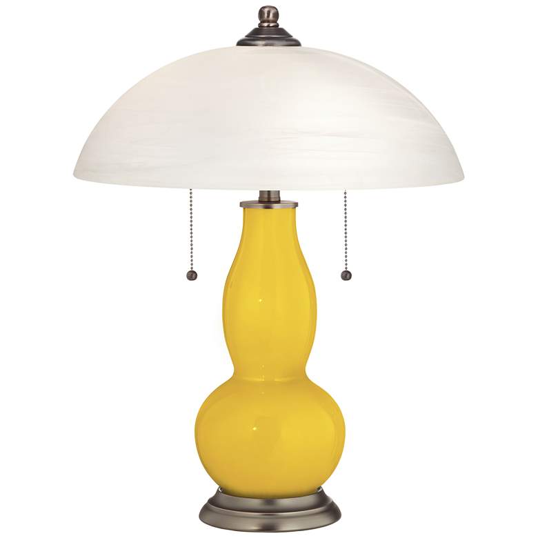 Image 1 Citrus Gourd-Shaped Table Lamp with Alabaster Shade