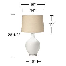 Image4 of Citrus Oatmeal Linen Shade Ovo Table Lamp more views