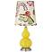 Citrus Paisley Floral Cone Small Gourd Accent Table Lamp