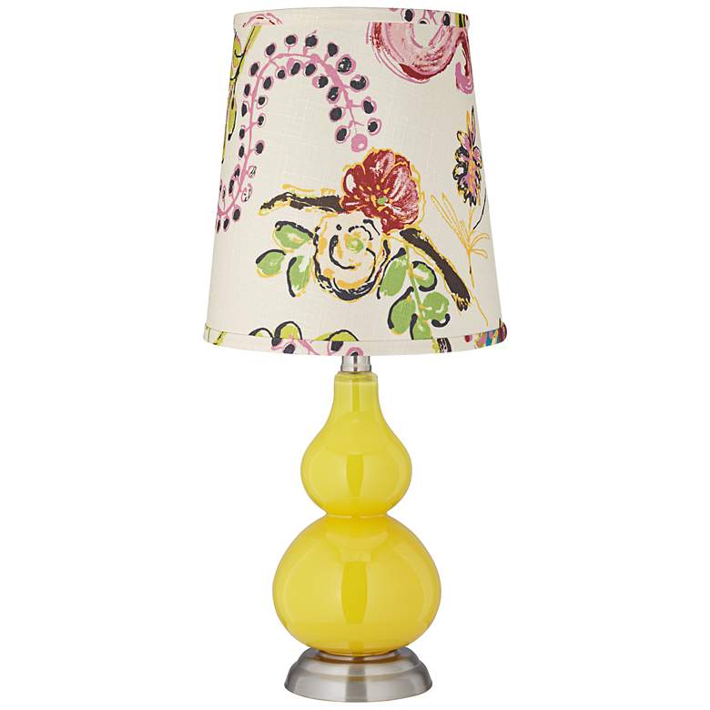Image 1 Citrus Paisley Floral Cone Small Gourd Accent Table Lamp