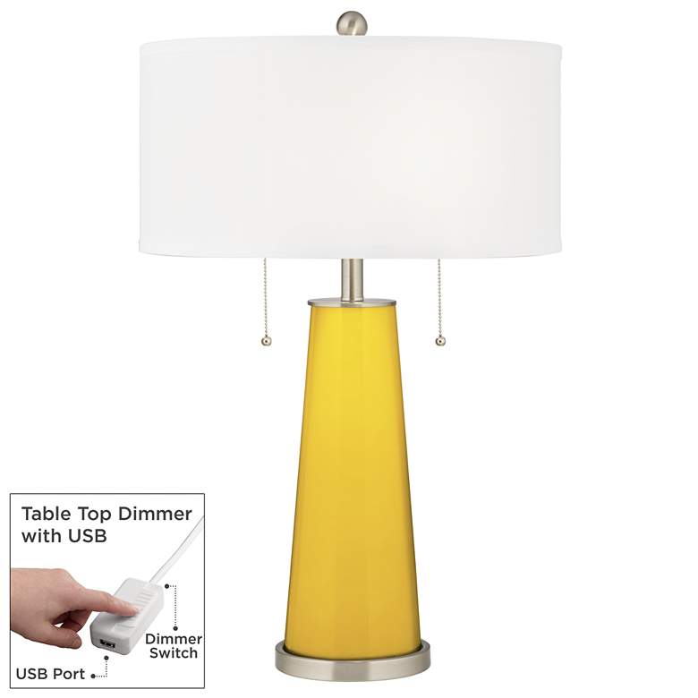 Image 1 Citrus Peggy Glass Table Lamp With Dimmer