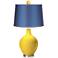 Citrus - Satin Blue Ovo Table Lamp with Color Finial