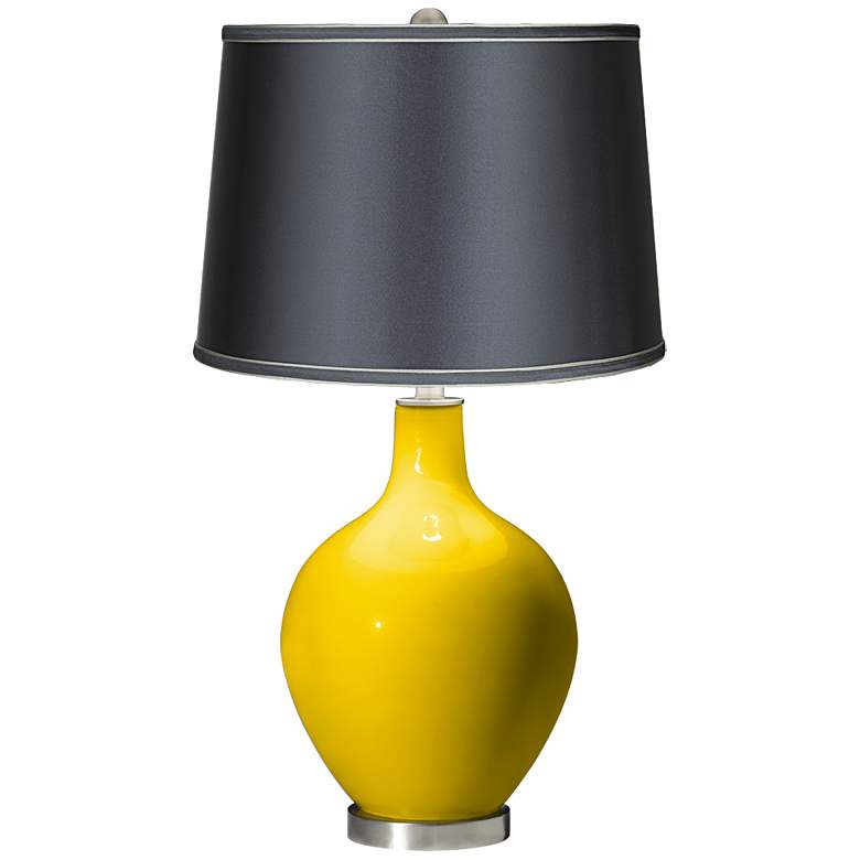 Image 1 Citrus - Satin Dark Gray Shade Ovo Table Lamp