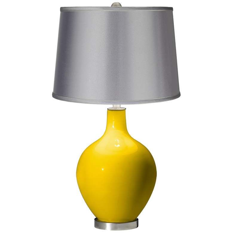 Image 1 Citrus - Satin Light Gray Shade Ovo Table Lamp
