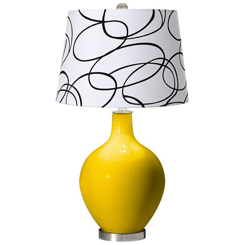 Image 1 Citrus Squiggle Shade Ovo Table Lamp