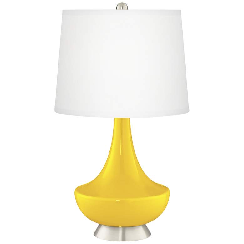 Image 2 Citrus Yellow Gillan Modern Glass Table Lamp by Color Plus