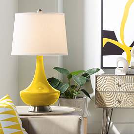 Image1 of Citrus Yellow Gillan Modern Glass Table Lamp by Color Plus