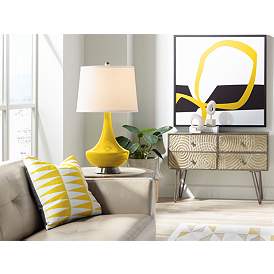 Image3 of Citrus Yellow Gillan Modern Glass Table Lamp by Color Plus more views