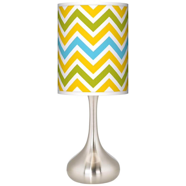 Image 1 Citrus Zig Zag Giclee Droplet Table Lamp
