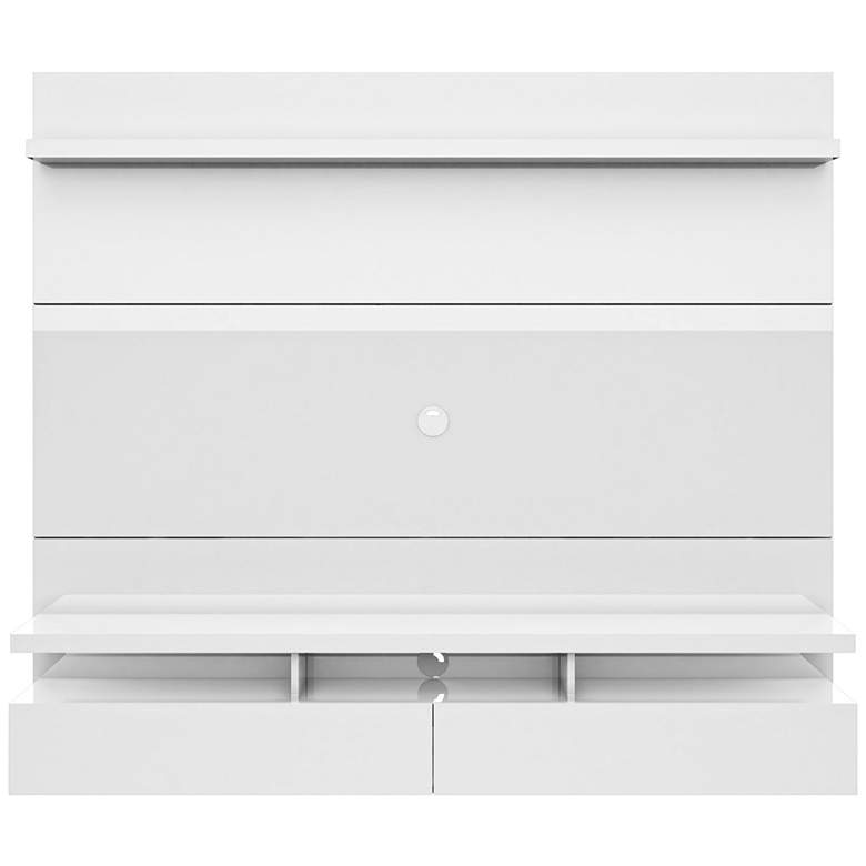 Image 1 City 1.8 White Gloss Wood Floating Wall Entertainment Center