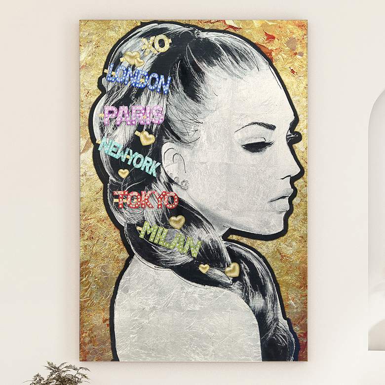 Image 1 City Clips Reverse Printed Tempered Glass with Silver Leaf Wall Art