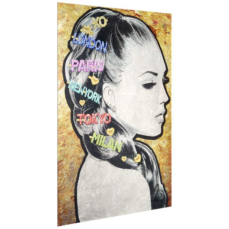 Image 4 City Clips Reverse Printed Tempered Glass with Silver Leaf Wall Art more views