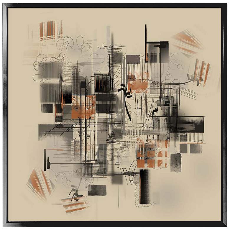 Image 1 City From Above 37 3/4" Square Framed Canvas Wall Art
