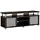 City Life Frosted Glass 2-Door Chocolate TV Stand