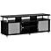 City Life Frosted Glass 2-Door Pure Black TV Stand