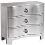 2_City Lights 34" Wide 3-Drawer Champagne Silver Leaf Chest