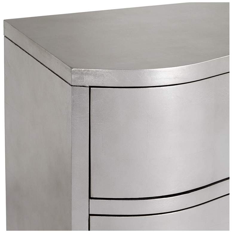 Image 4 City Lights 34" Wide 3-Drawer Champagne Silver Leaf Chest more views
