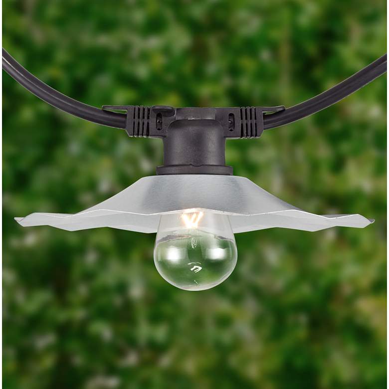 Image 1 City Metro 48' Galvanized Shade 24- Bulb String Light