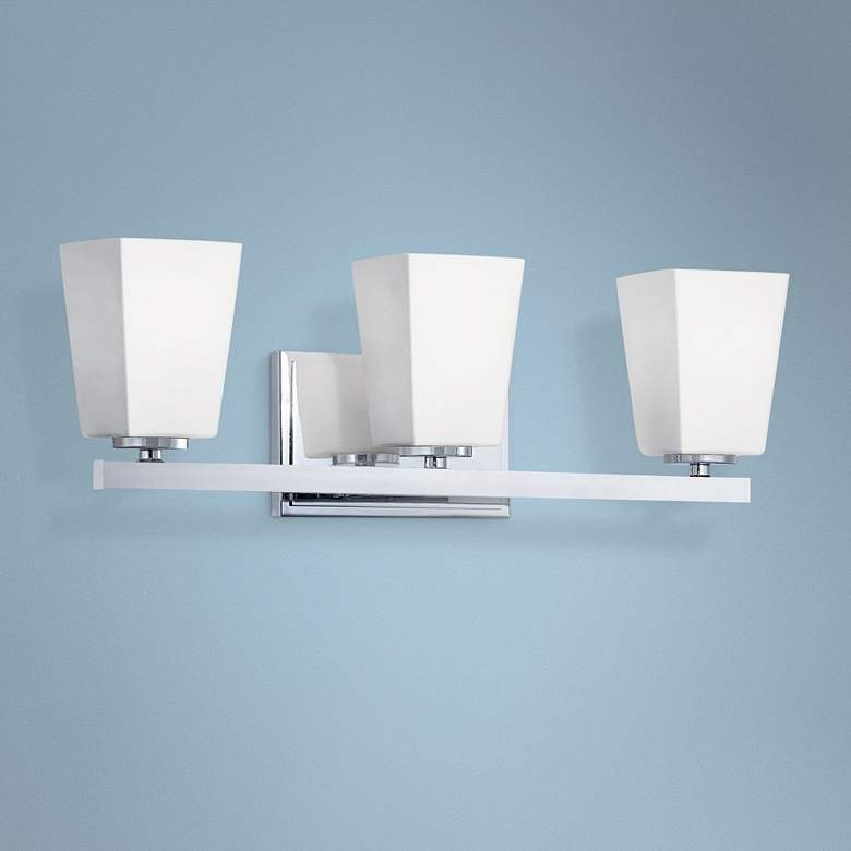 Image 1 City Square 20 3/4" Wide Chrome 3-Light Bath Light
