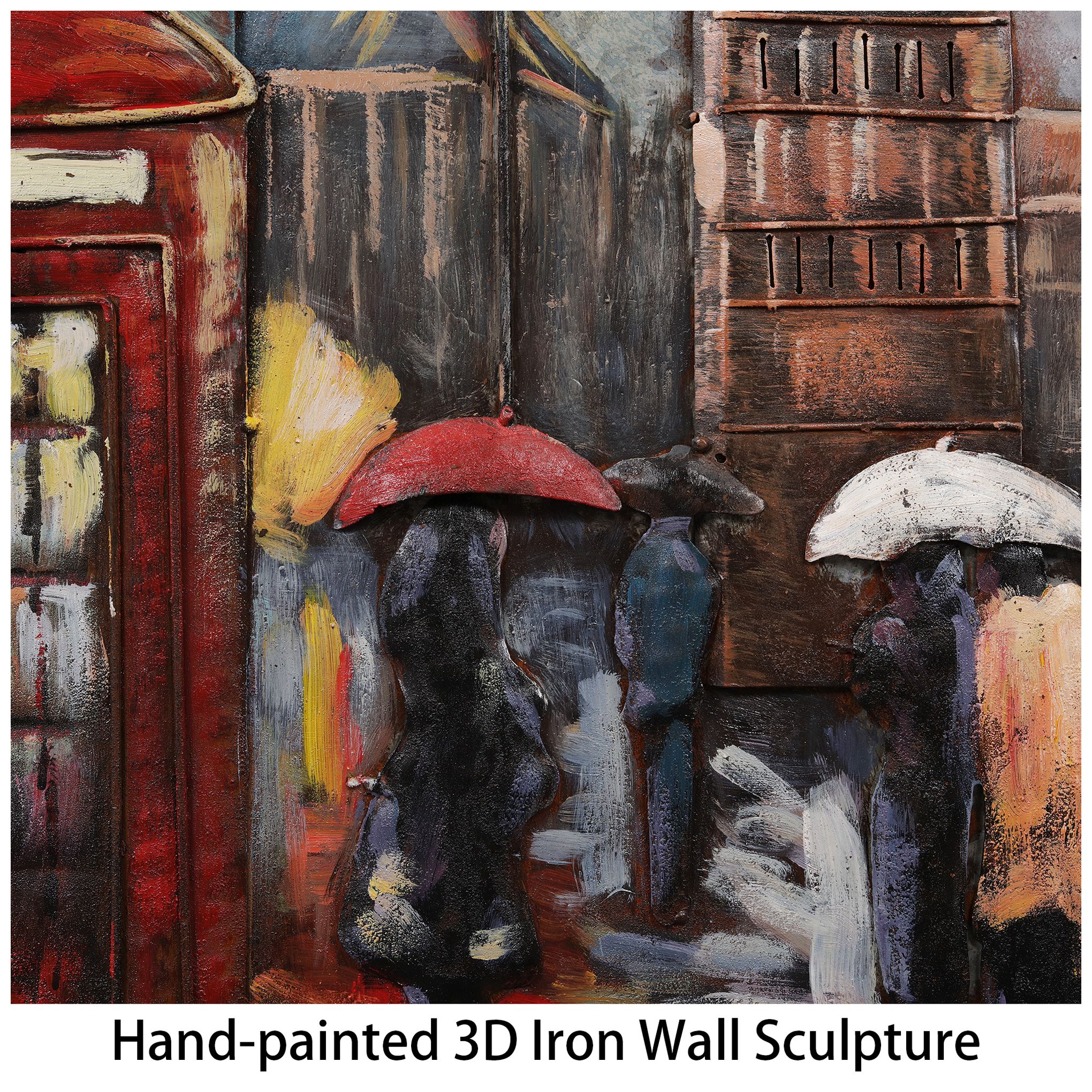 City Street 48"W Mixed Media Metal Dimensional Wall Art in scene