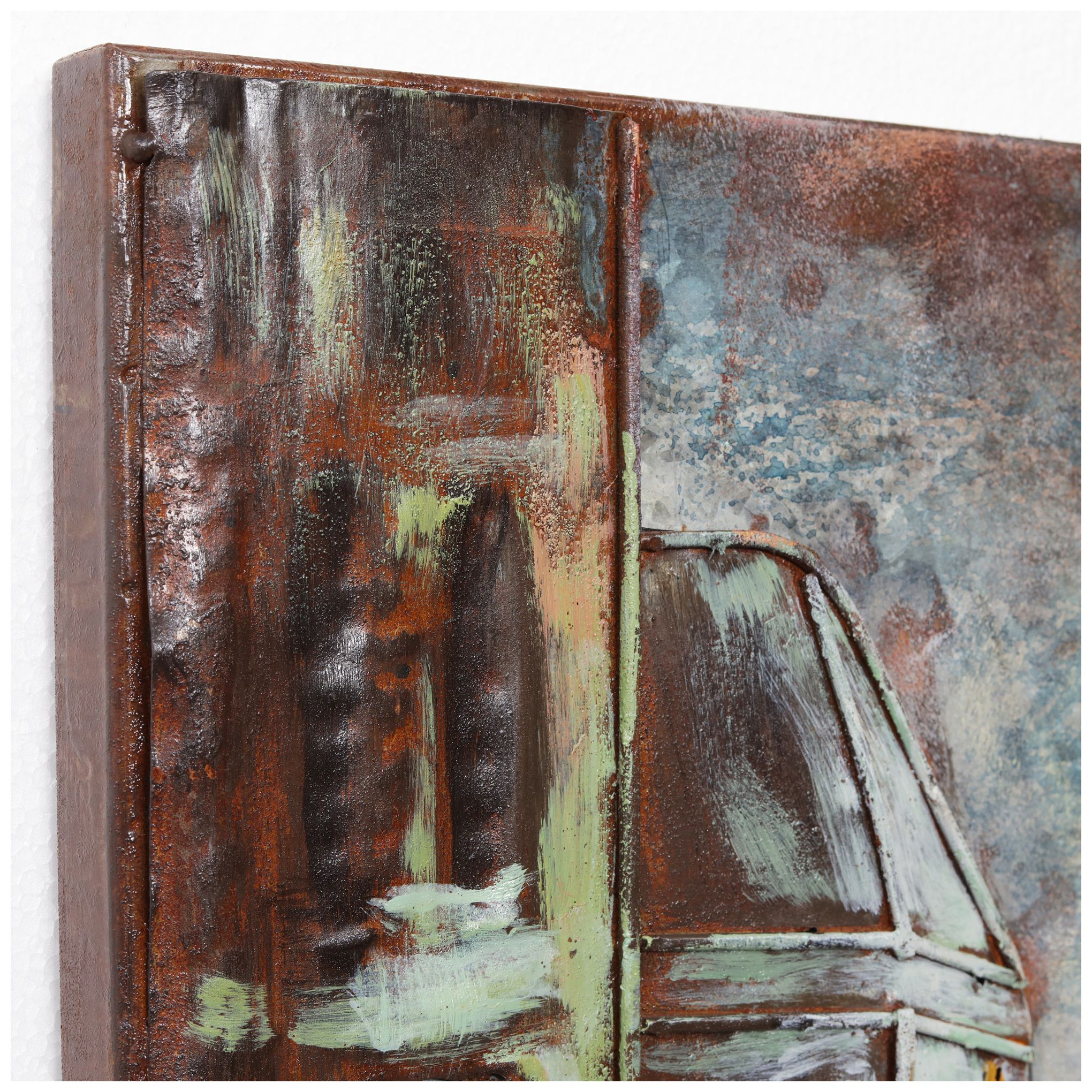 City Street 48"W Mixed Media Metal Dimensional Wall Art in scene