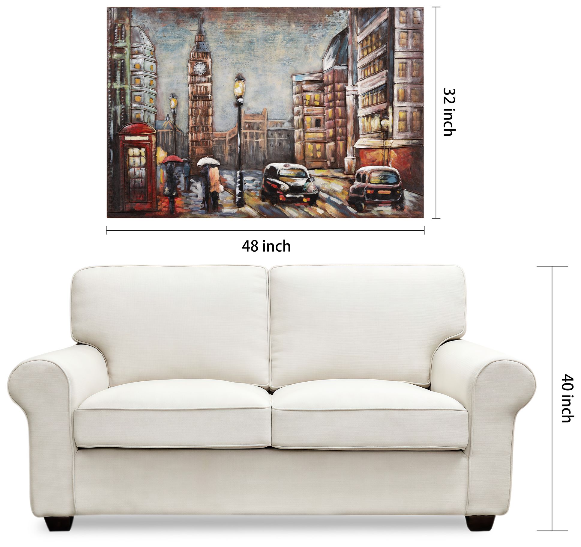 City Street 48"W Mixed Media Metal Dimensional Wall Art in scene