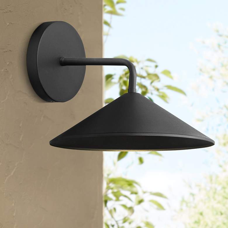Image 1 City Streets 10" Wide Sand Coal Black Modern LED Outdoor Wall Light