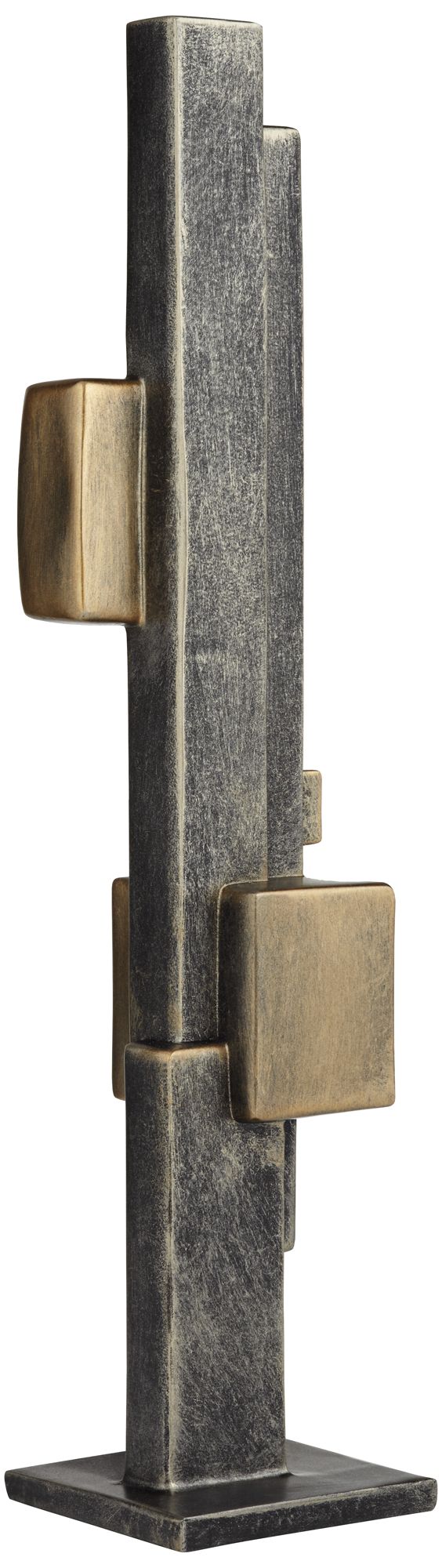 Cityscape 16 1/4" High Antique Brass Decorative Sculpture