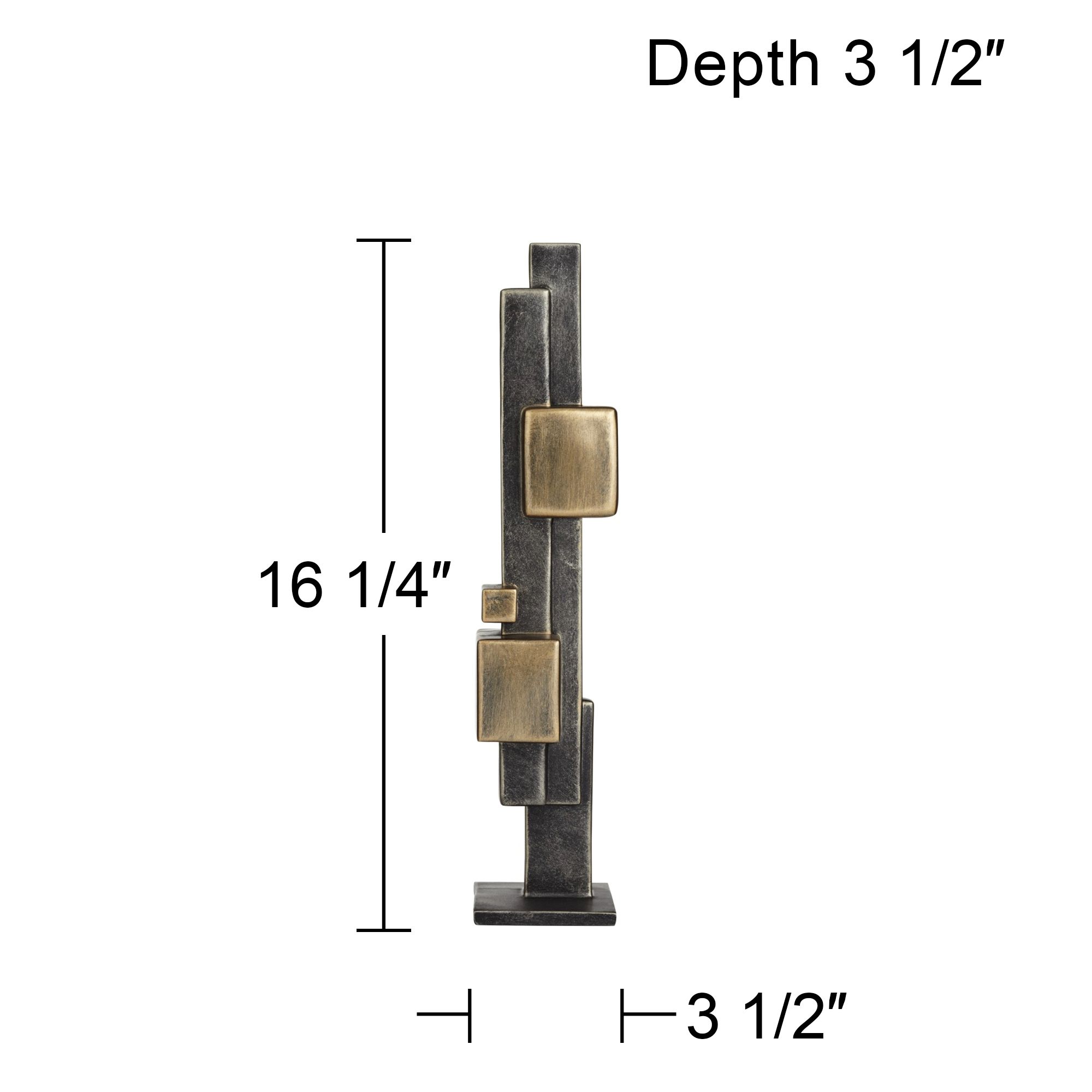 Cityscape 16 1/4" High Antique Brass Decorative Sculpture